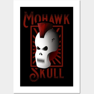 Red Mohawk | Metal Skull | Punk Skull Mask Posters and Art